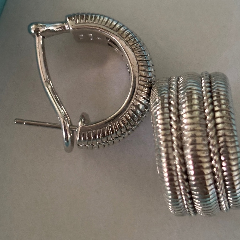 Judith Ripka Silver Cable Lever-Back Earrings